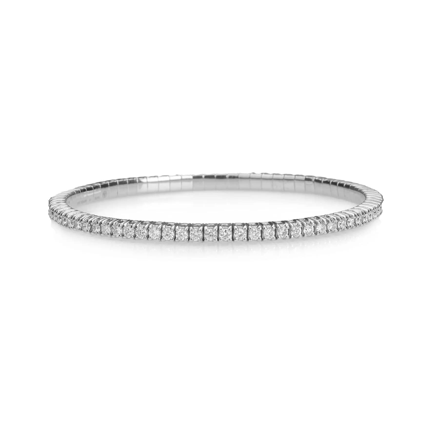 18K Stretch & Stack Round Diamond Mini Tennis Bracelet, 2.5 Carats, Lab Grown