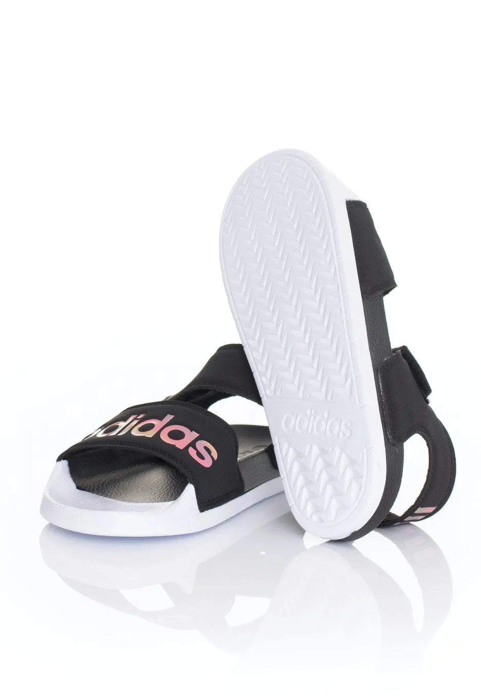 Adidas - Adilette Sandal Core Black/Iridescent/Ftwr White - Girl Sandals