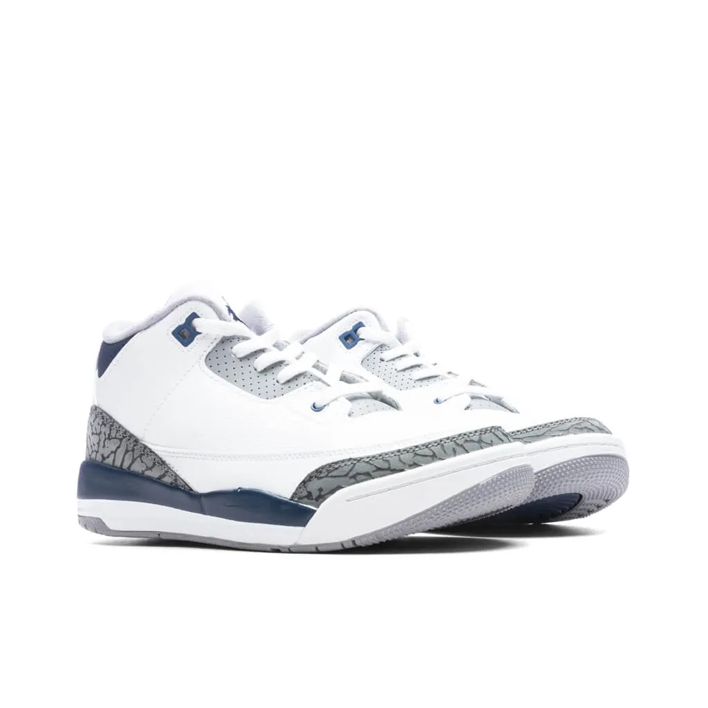 Air Jordan 3 Retro (PS) - White/Midnight Navy/Cement Grey