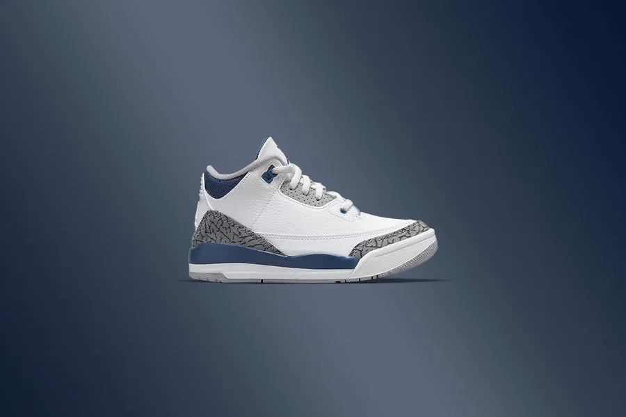 Air Jordan 3 Retro (PS) - White/Midnight Navy/Cement Grey