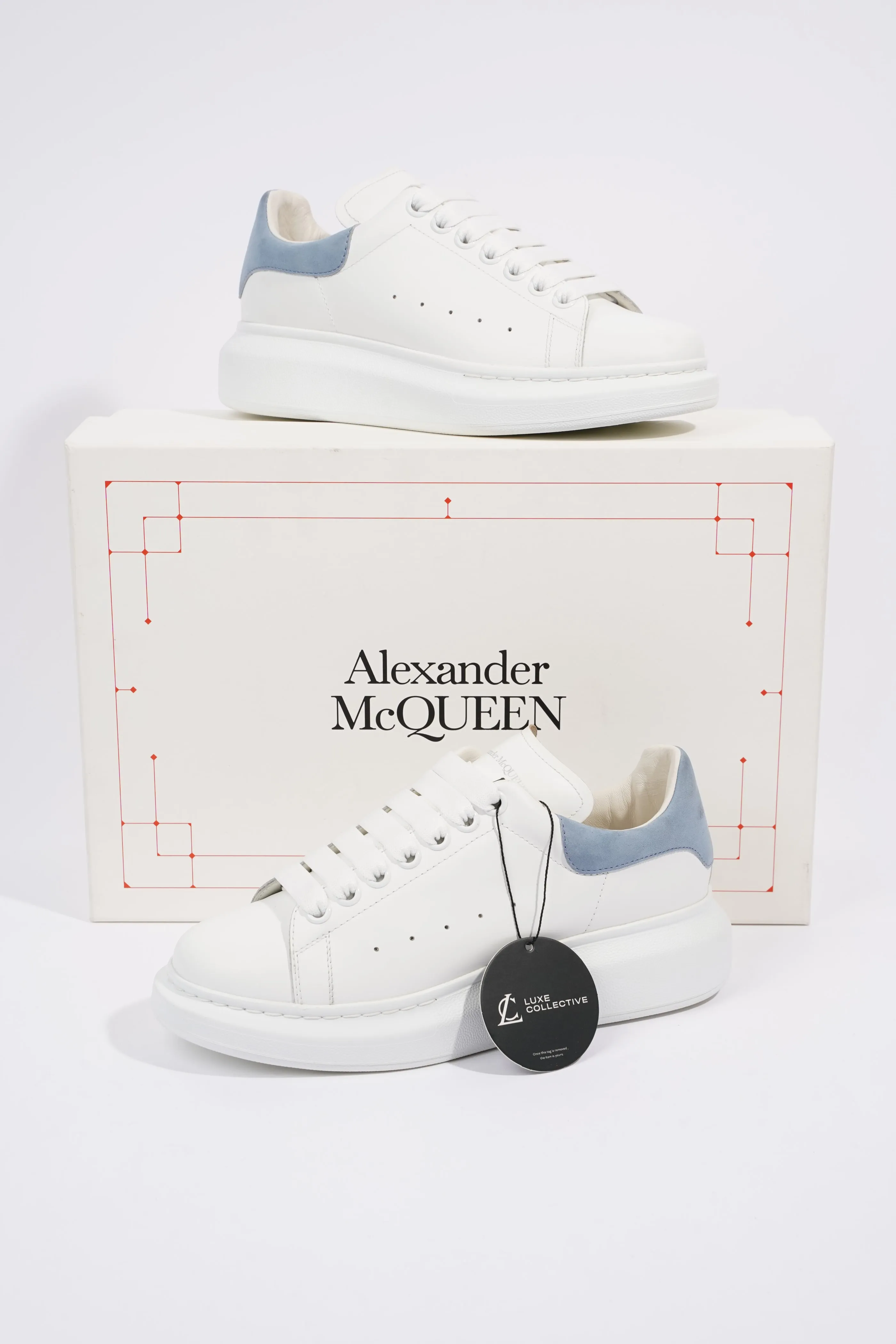 Alexander McQueen Oversized Sneaker White / Baby Blue Tab EU 38 / UK 5