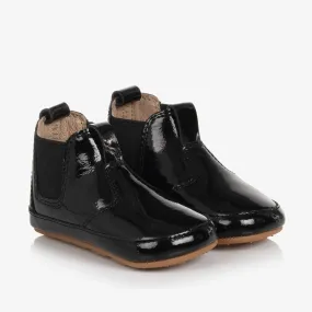 Baby Girls Black Patent Leather Chelsea Boots