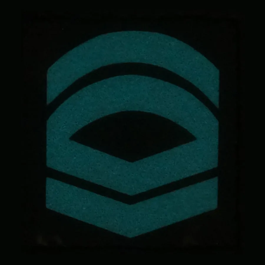 BLUE GLOW IN THE DARK RANK PATCH - 1ST CLASS CORPORAL