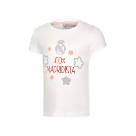 Camiseta Gráfica Blanca/Rosa Infantil Real Madrid