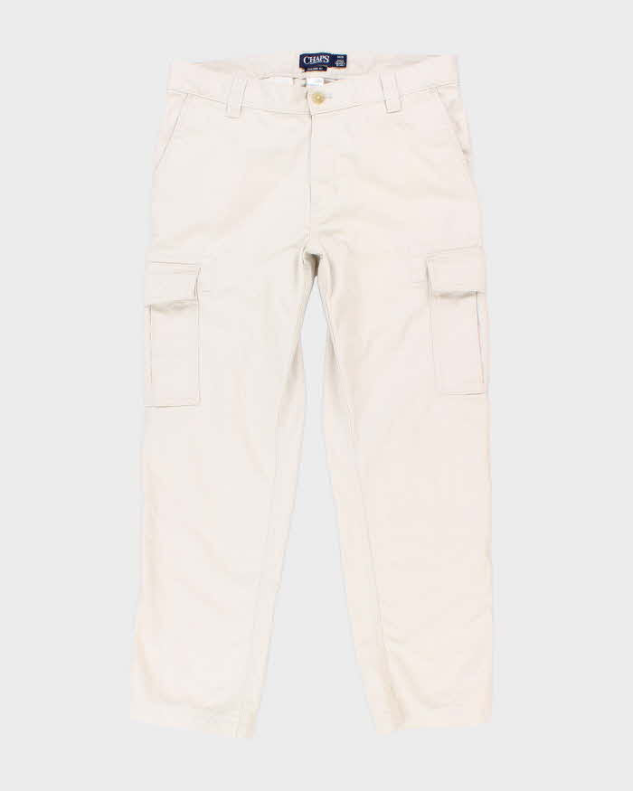 Chaps Cream Cargo Trousers - W34 L28