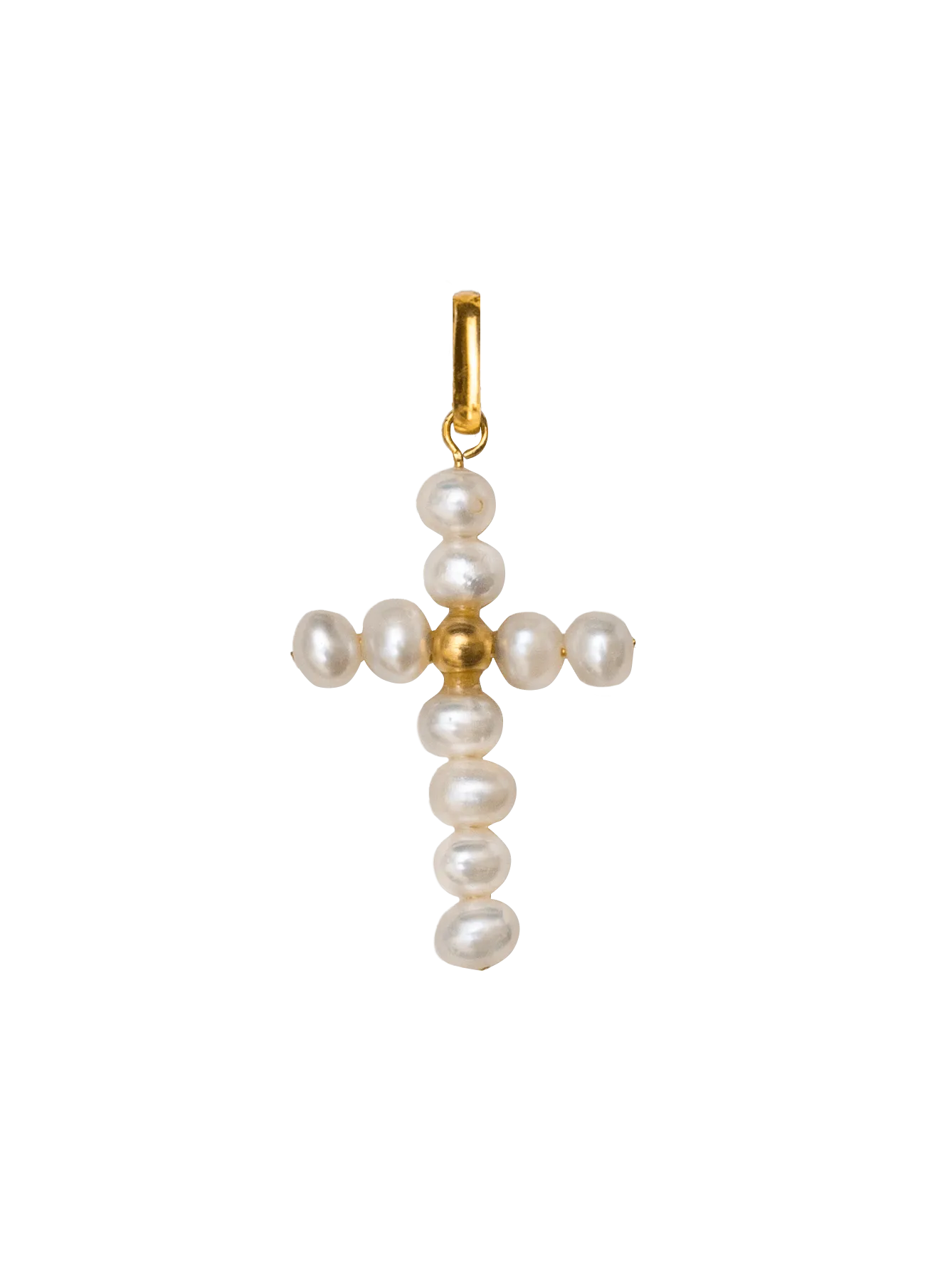 Colgante Pearly Cross Oro Macizo