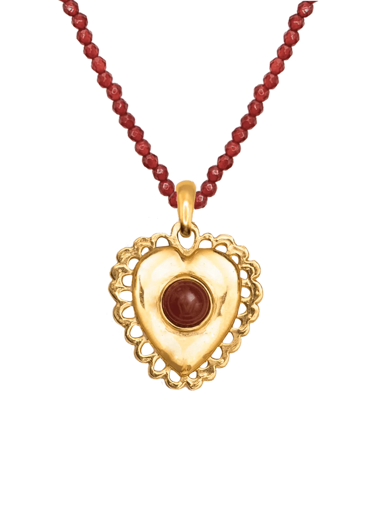 Collar Corazon Garnet