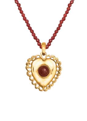 Collar Corazon Garnet