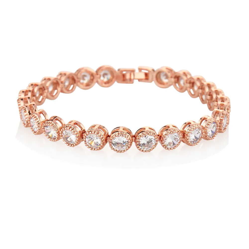 Danna Rose Gold Tennis Bracelet- Knight & Day Jewellery