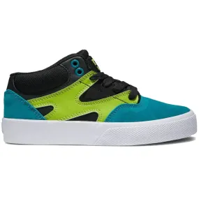 DC Kalis Vulc Mid Kids Skate Shoes - Black/Green/Orange