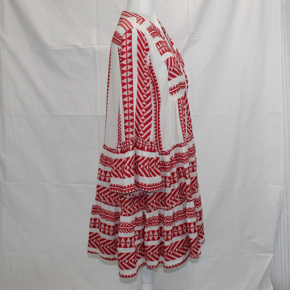 Devotion Twins 240 Red & White Jacquard Sundress M