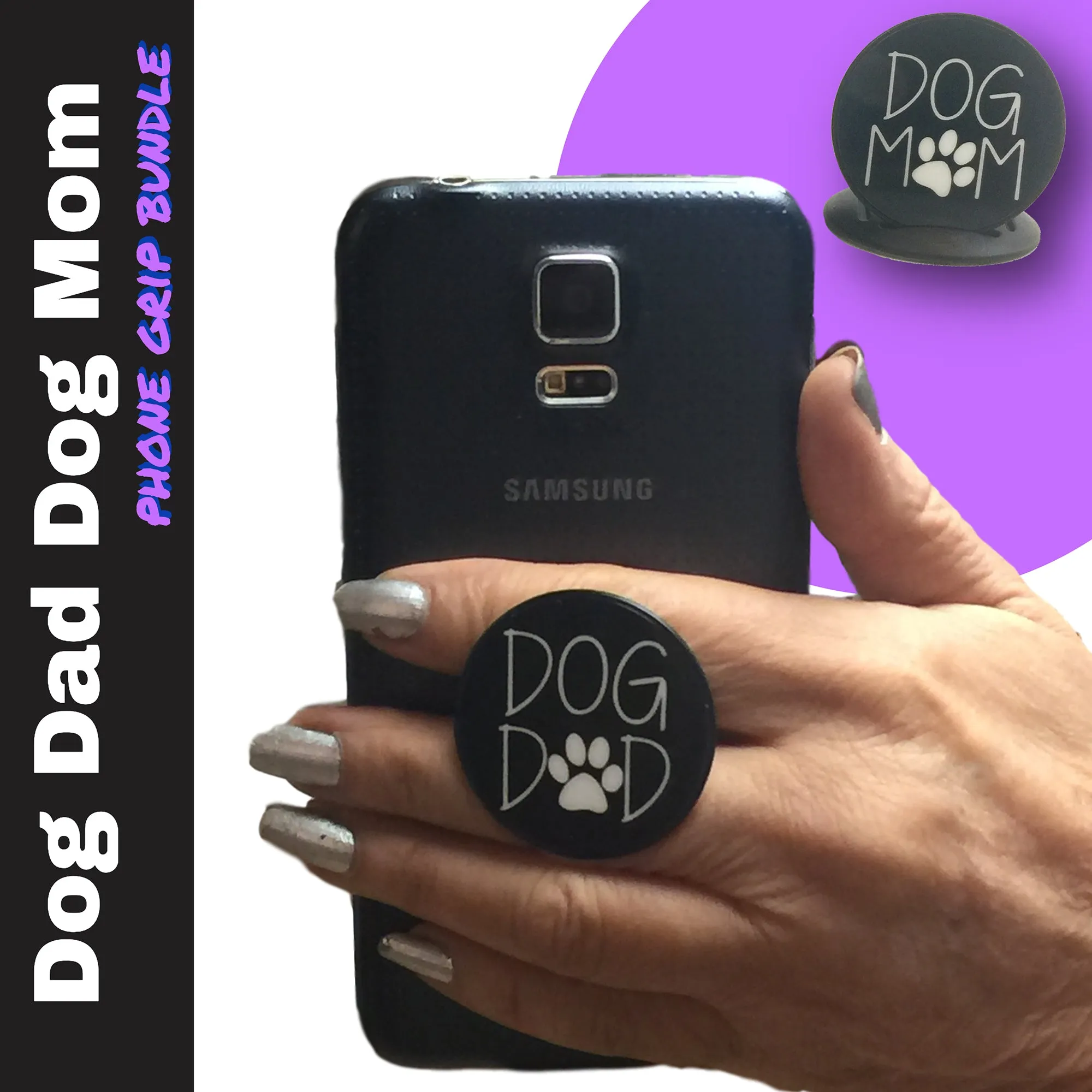 Dog Mom Dog Dad Twist and Pull Phone Grips Bundle