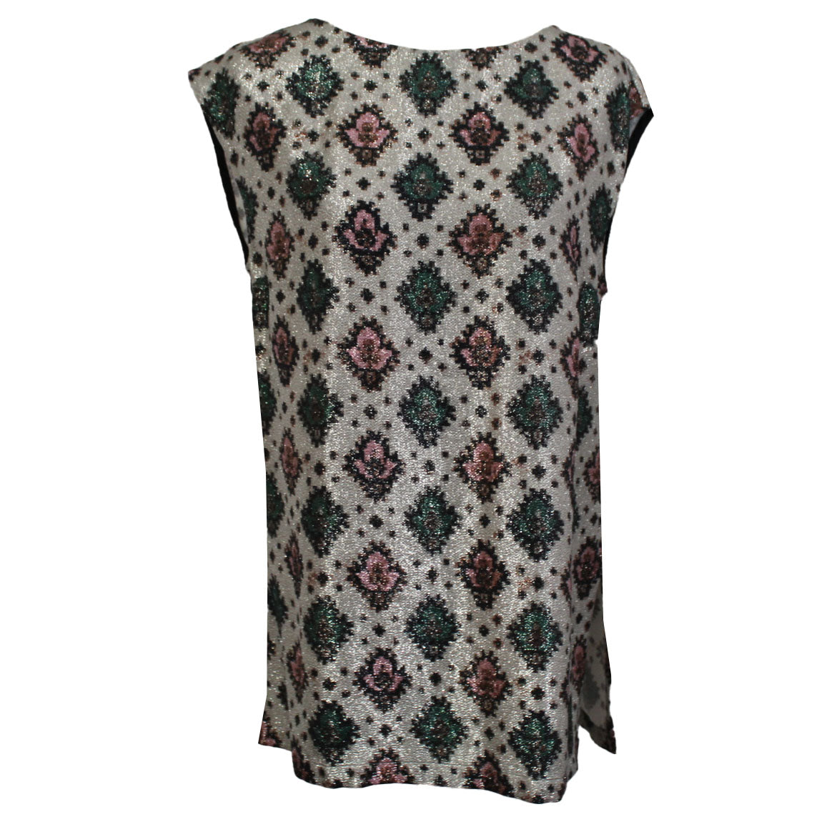 Dries Van Noten Brand New Metallic Jacquard Silky Tabard Top S/M