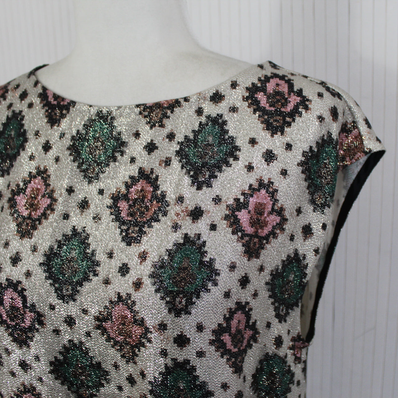 Dries Van Noten Brand New Metallic Jacquard Silky Tabard Top S/M