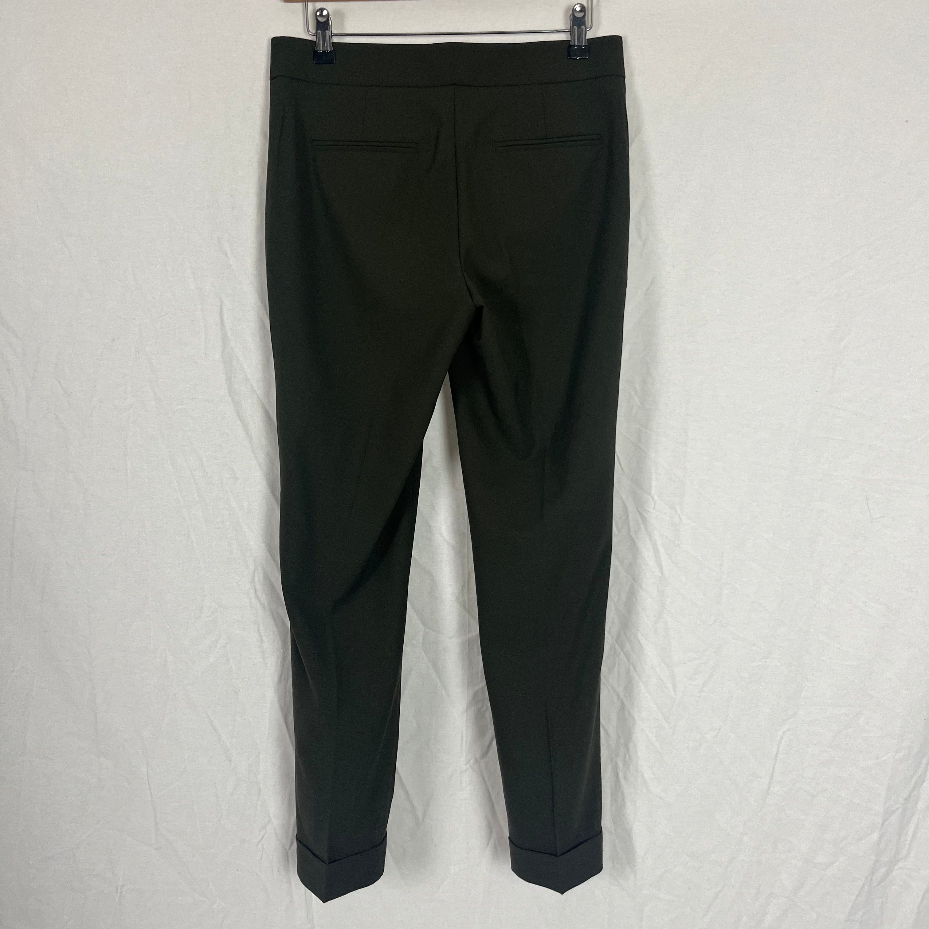 Etro Olive Stretch Wool Trousers XXS