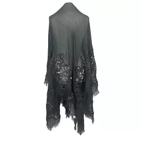 Faliero Sarti Graphite Embroidered Cashmere & Alpaca Scarf