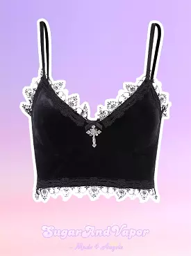 Fallen Angel Goth Lace Crop Top