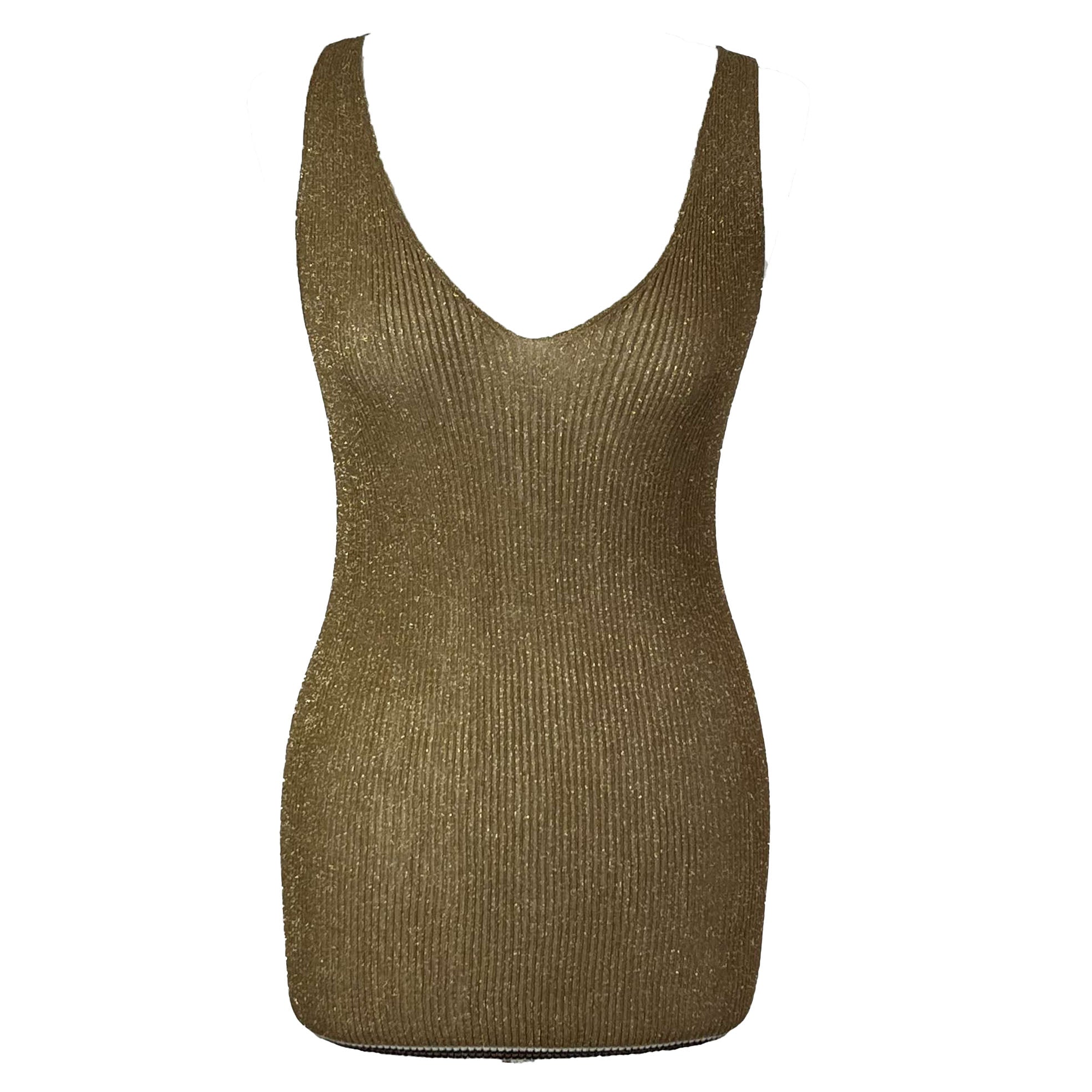 Forte Forte Gold Lurex Knit Vest Top M