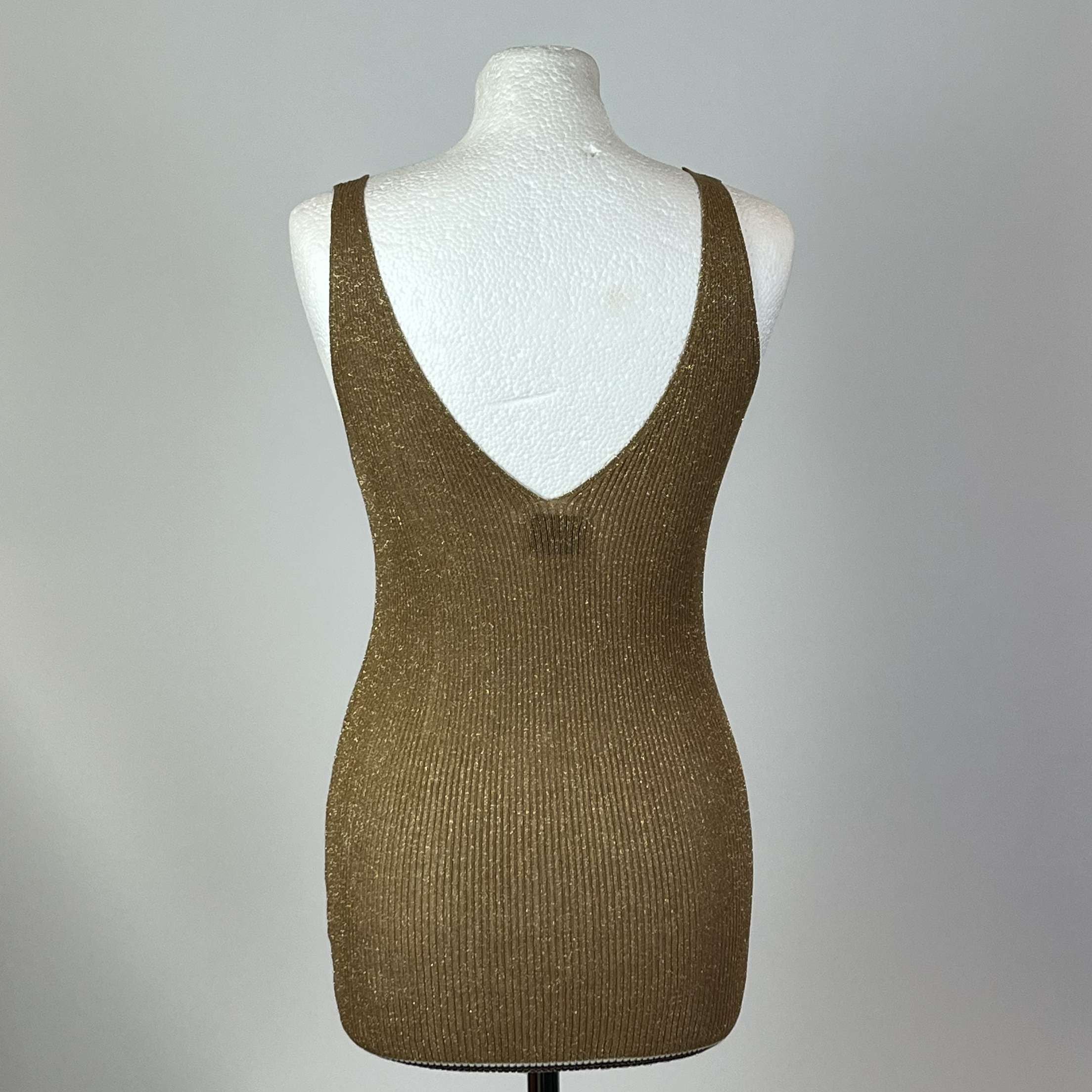 Forte Forte Gold Lurex Knit Vest Top M