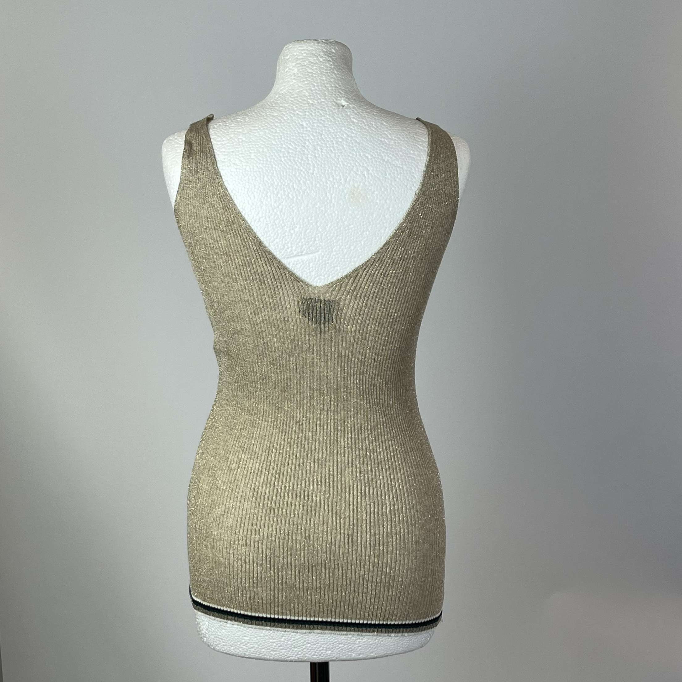 Forte Forte Pale Gold Lurex Knit Vest Top M