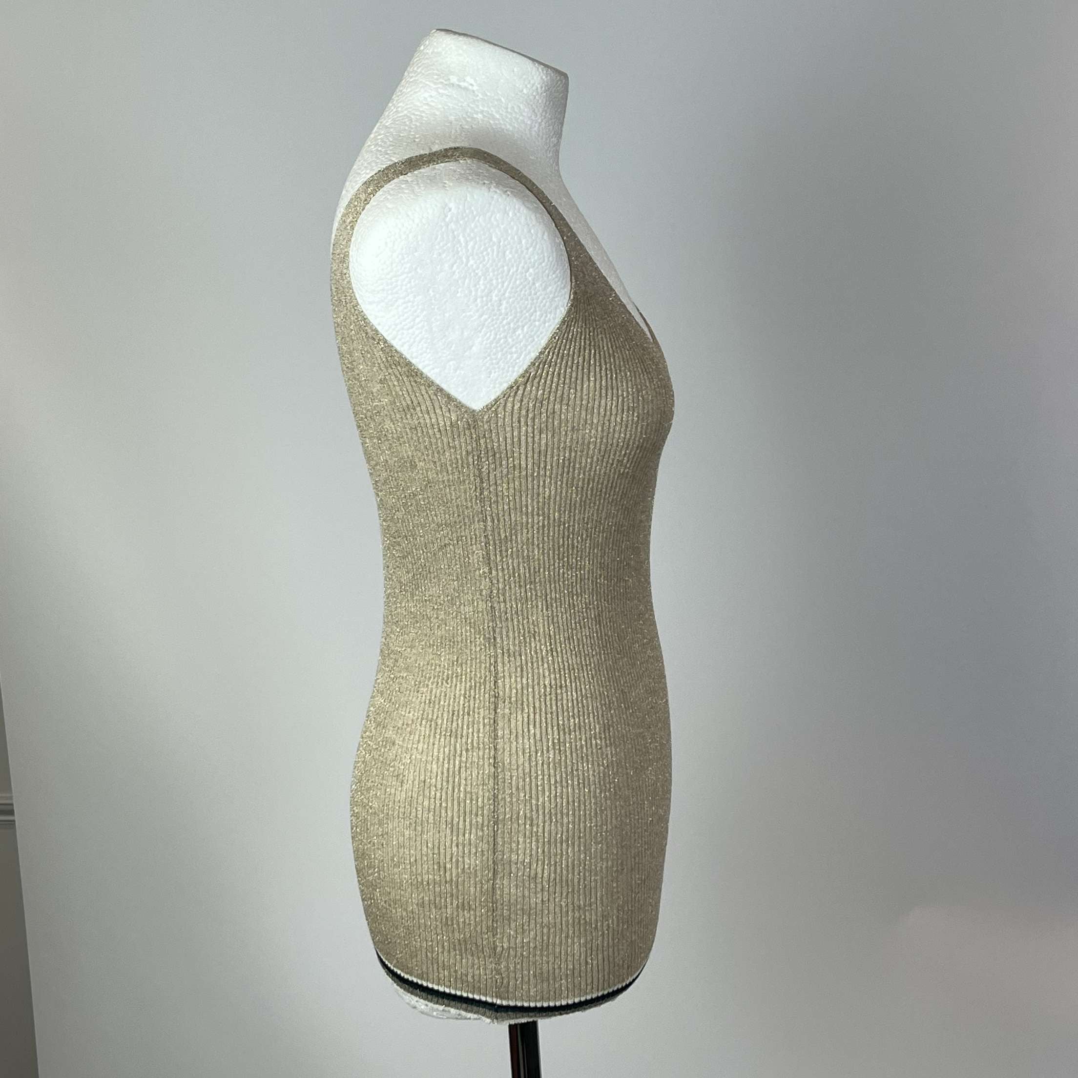 Forte Forte Pale Gold Lurex Knit Vest Top M