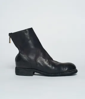 Guidi 986 Black Baby Calf Full Grain Back Zip Ankle Boots