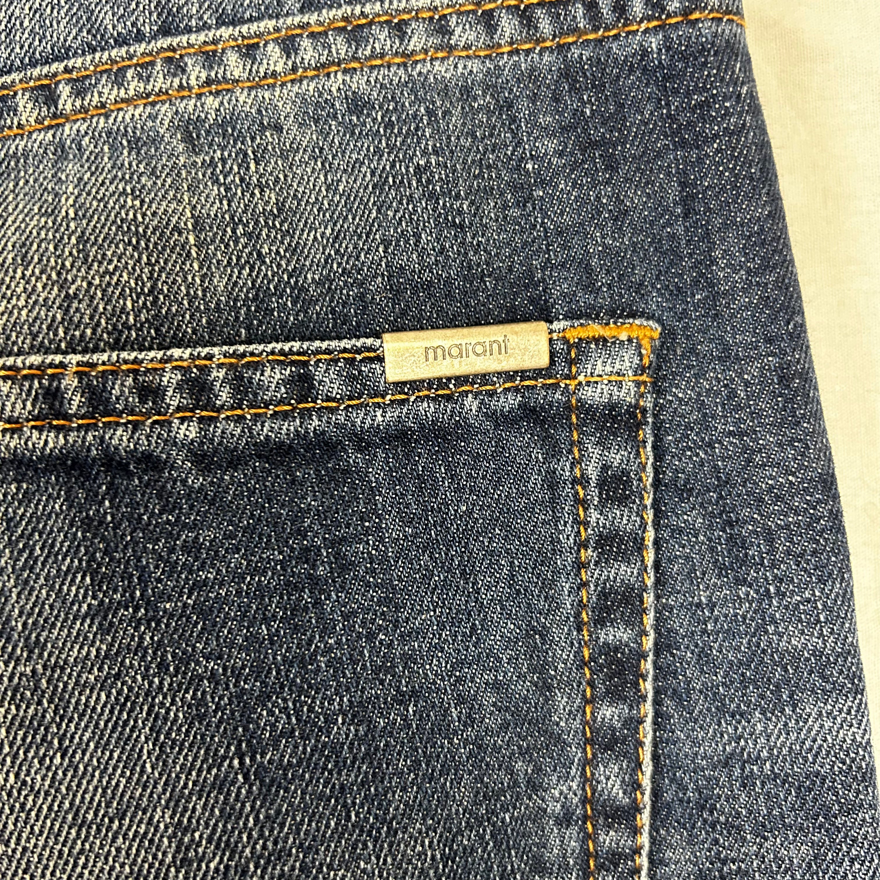 Isabel Marant Brand New 245 Vintaged Blue Belvira Jeans S