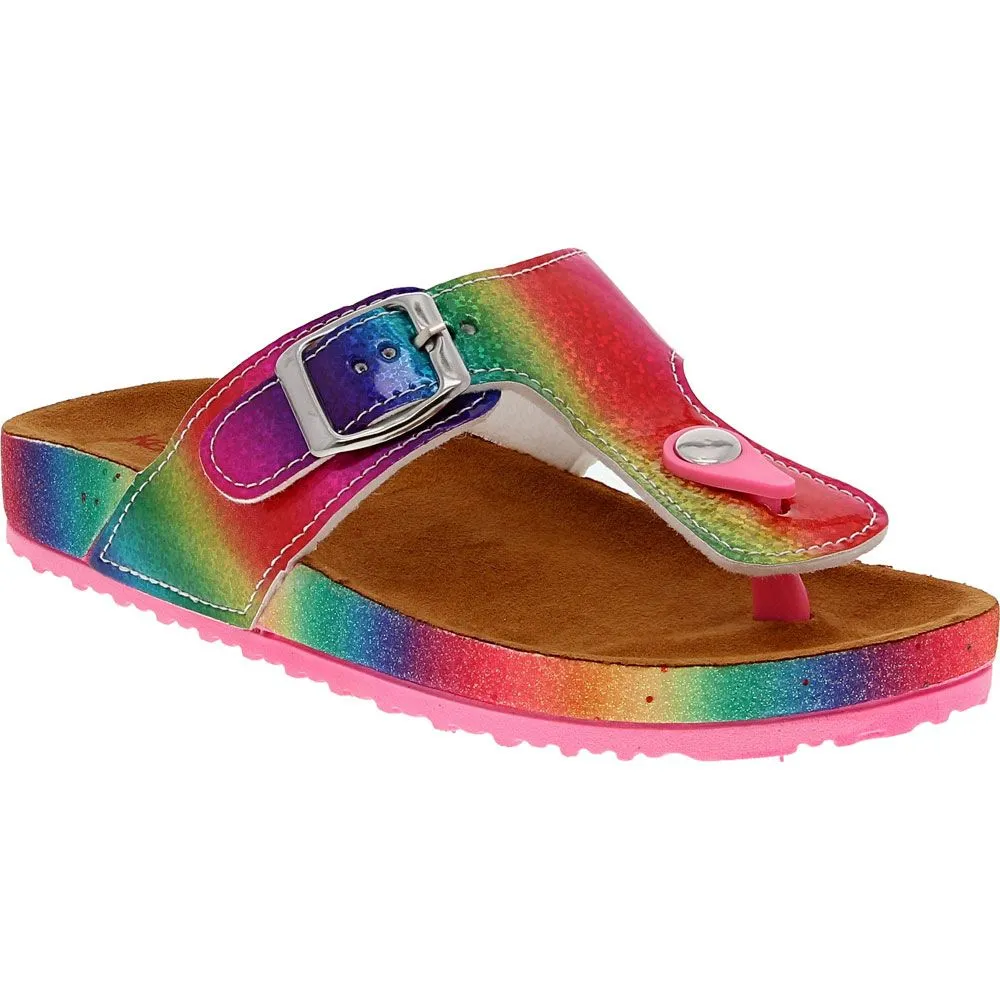 Kensie Girl Glitter Thong Footbed Girls Sandals