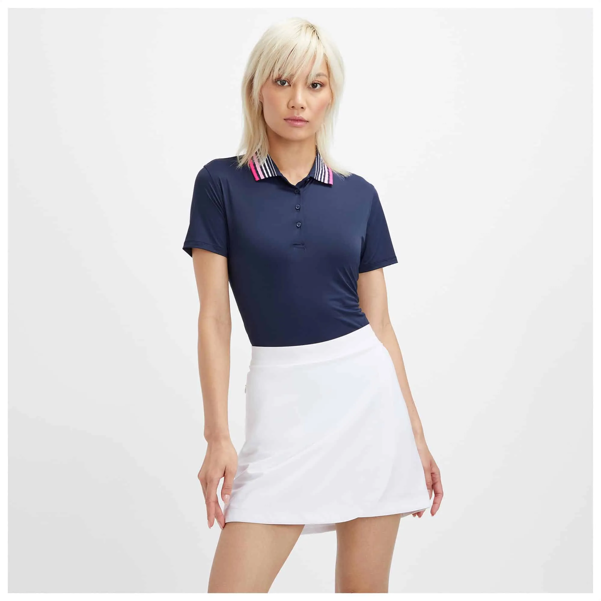 Ladies G/FORE Pleated Collar Polo Shirt Twilight