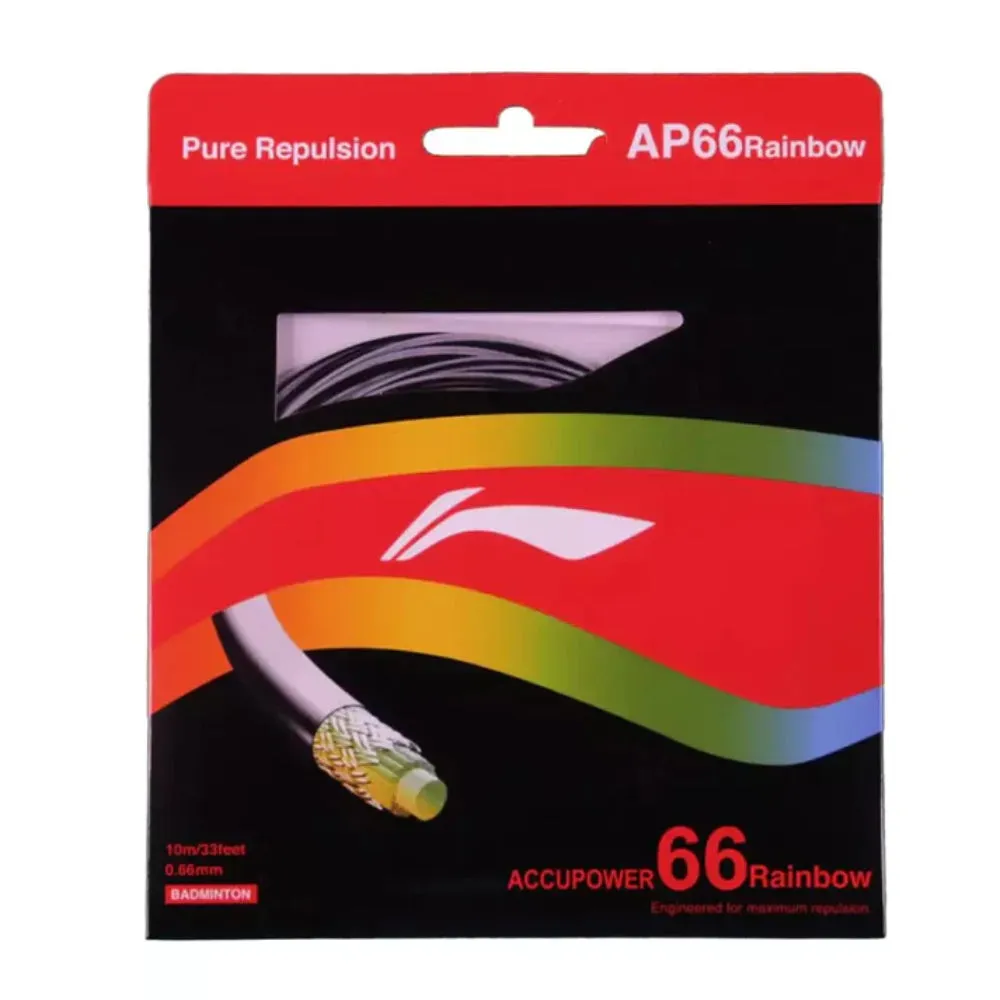 Li-Ning AP66 Rainbow Badminton String (Black/White)