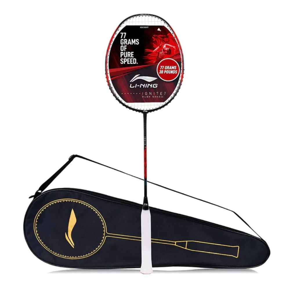 Li-Ning Ignite 7 Strung Badminton Racquet (Black/Red)