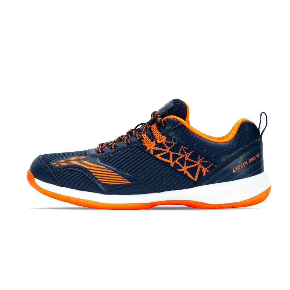 Li-Ning Men's Attack Pro IV Badminton Shoe (Navy/Orange)