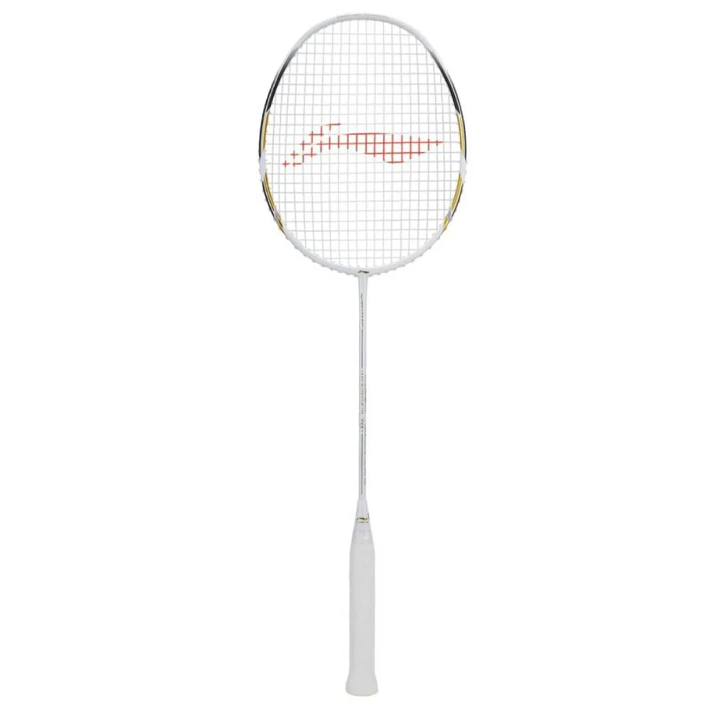 Li-Ning Windstorm 78 Plus Unstrung Badminton Racquet (White/Black/Gold)