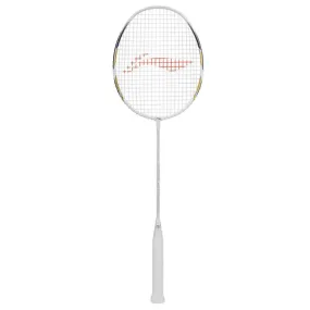 Li-Ning Windstorm 78 Plus Unstrung Badminton Racquet (White/Black/Gold)