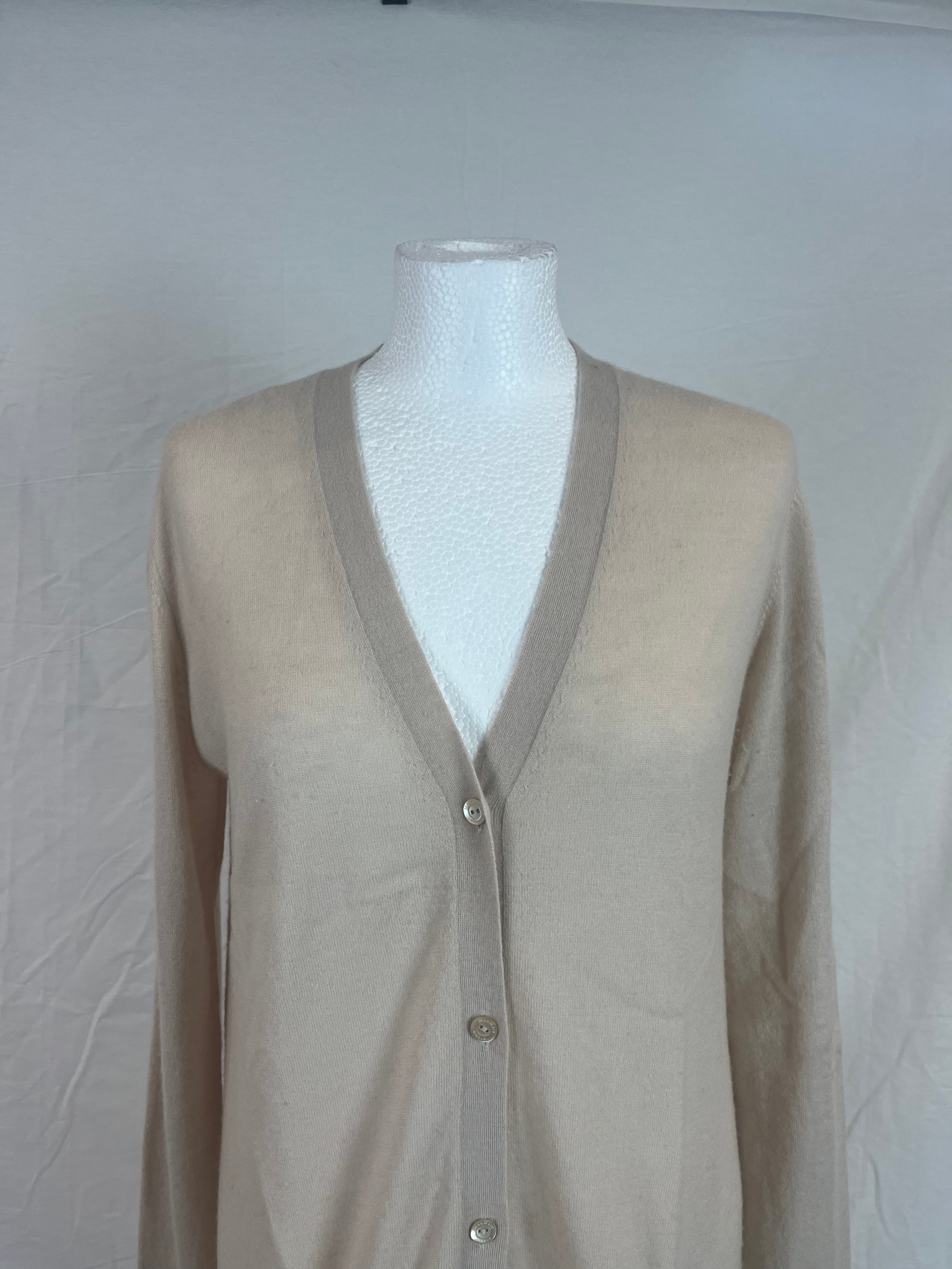 Max Mara Vanilla Wool & Cashmere Knit Longline Cardigan L