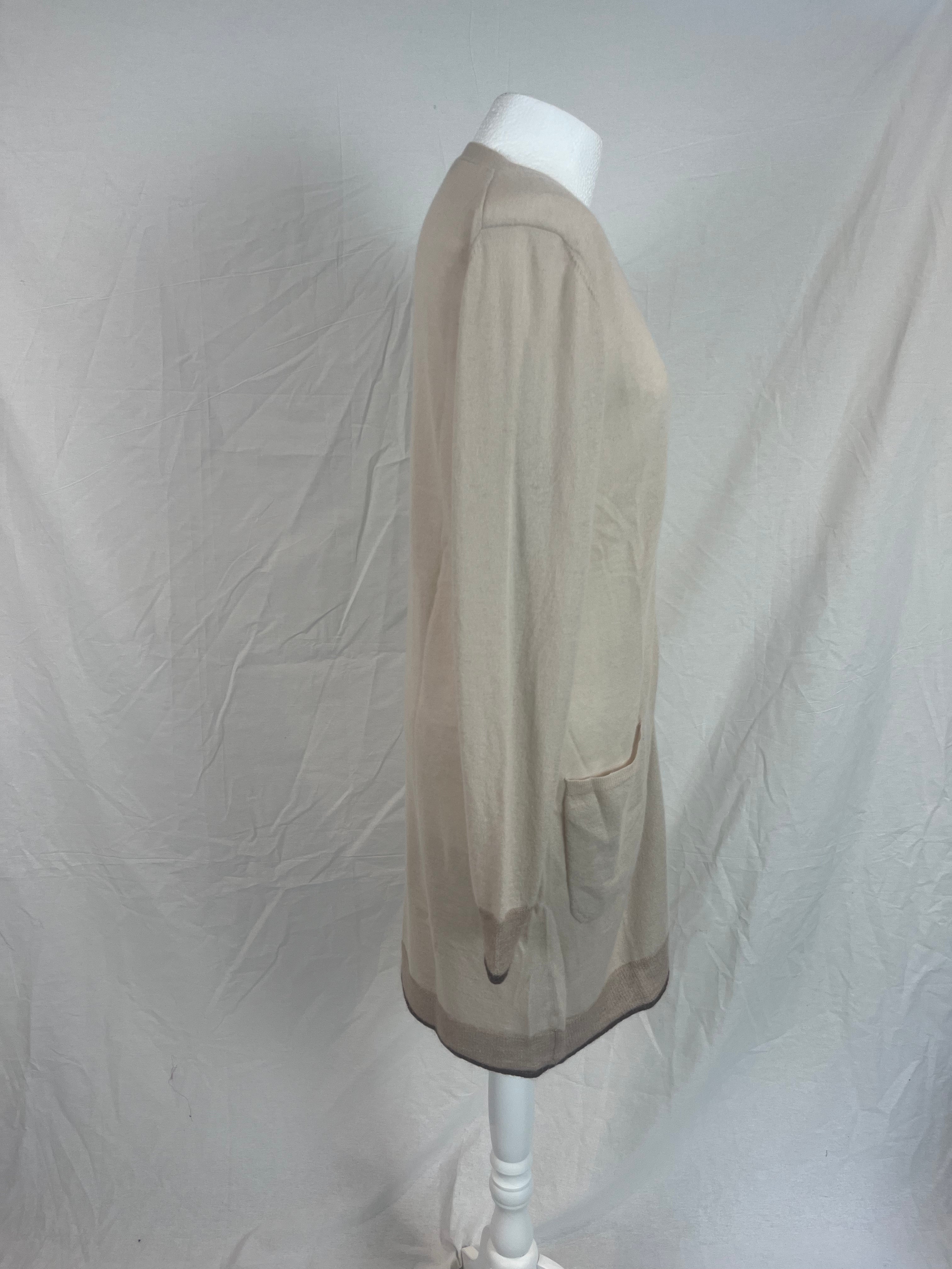 Max Mara Vanilla Wool & Cashmere Knit Longline Cardigan L