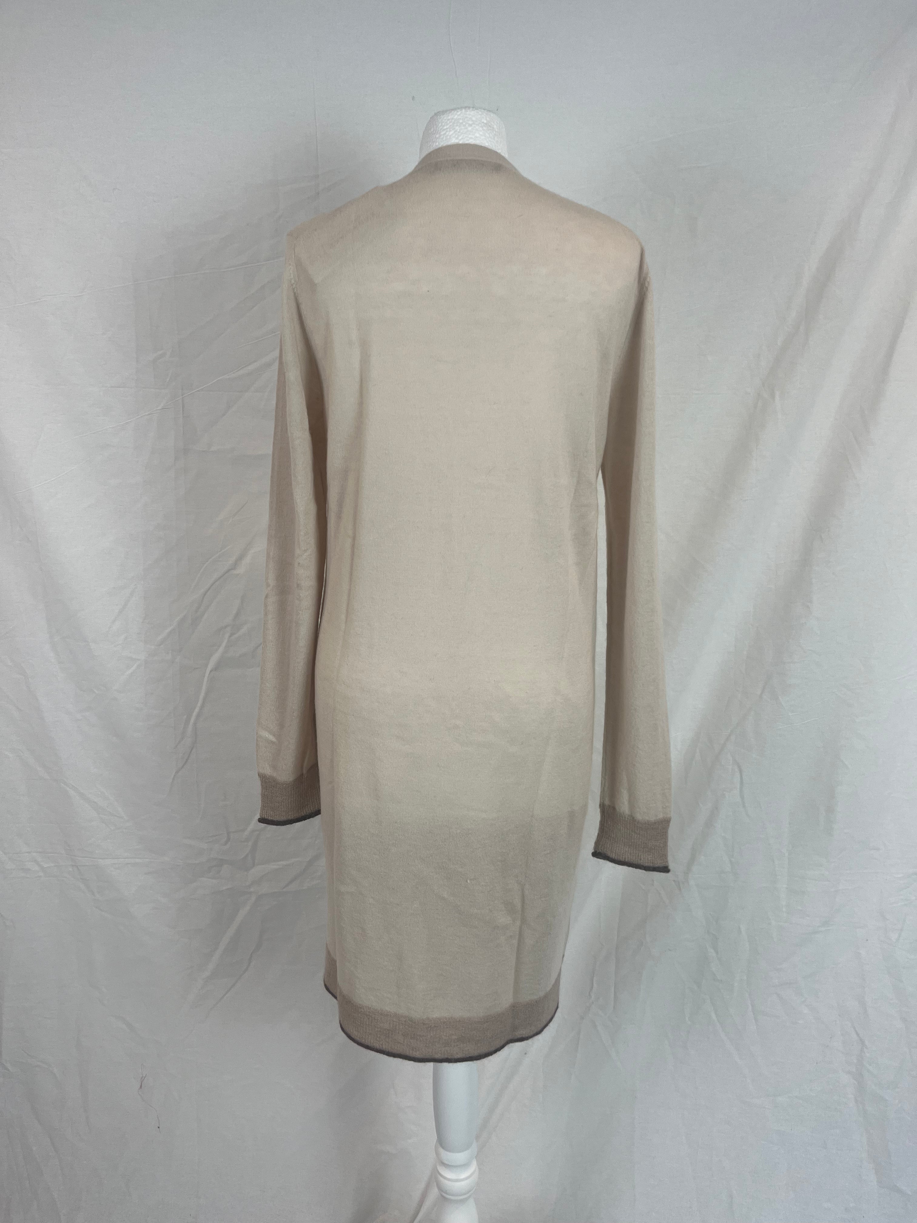 Max Mara Vanilla Wool & Cashmere Knit Longline Cardigan L