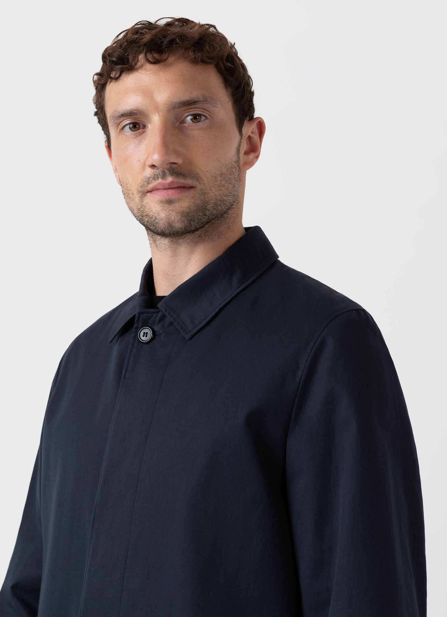 Men's Showerproof Cotton Mac in Navy