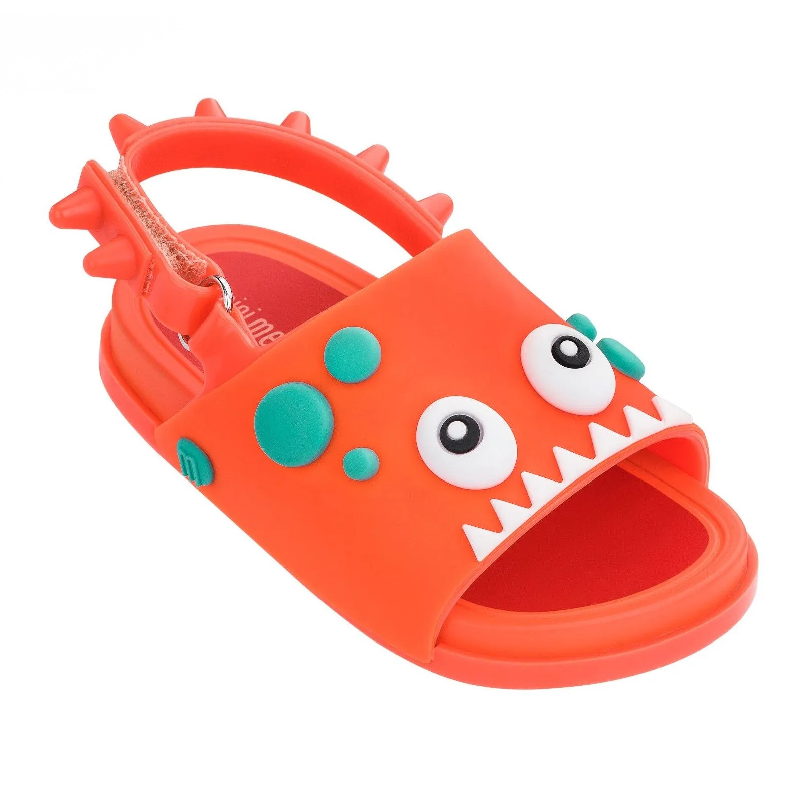 Mini Melissa Kids Boy/Girl Beach Slide Dino Sandals Shoes in Orange/Red