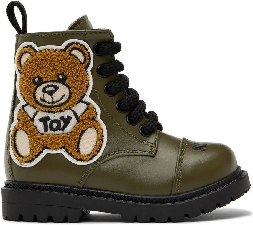 Moschino Baby Khaki Teddy Boots