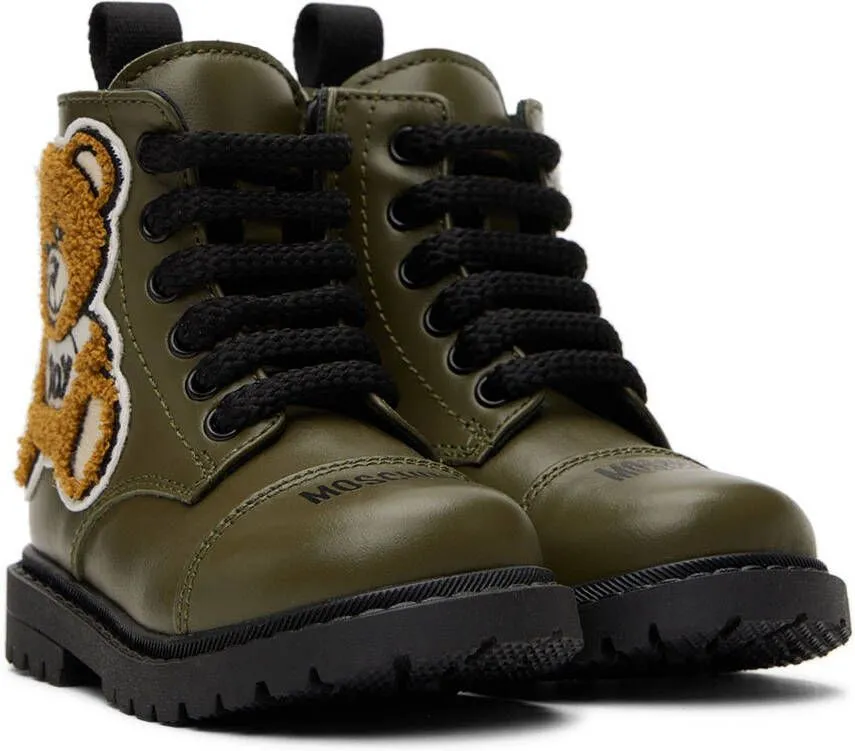 Moschino Baby Khaki Teddy Boots