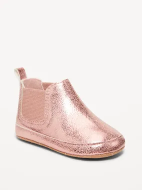 Old Navy Metallic Faux-Leather Chelsea Boots for Baby