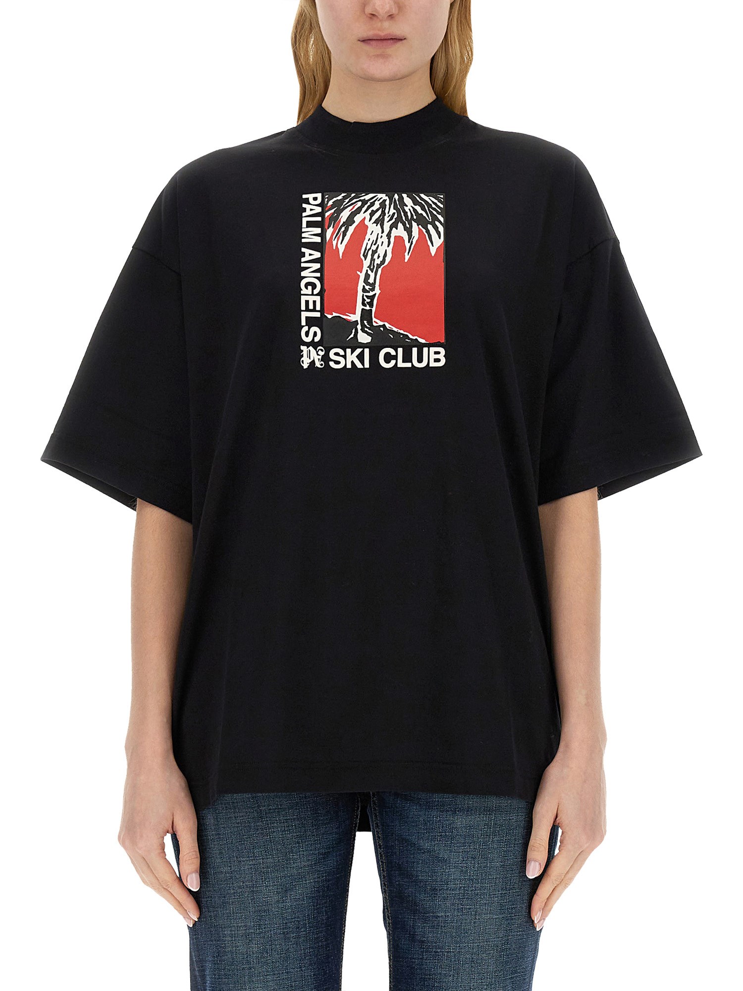 PALM ANGELS    PALM SOFT FIT T-SHIRT SKI CLUB