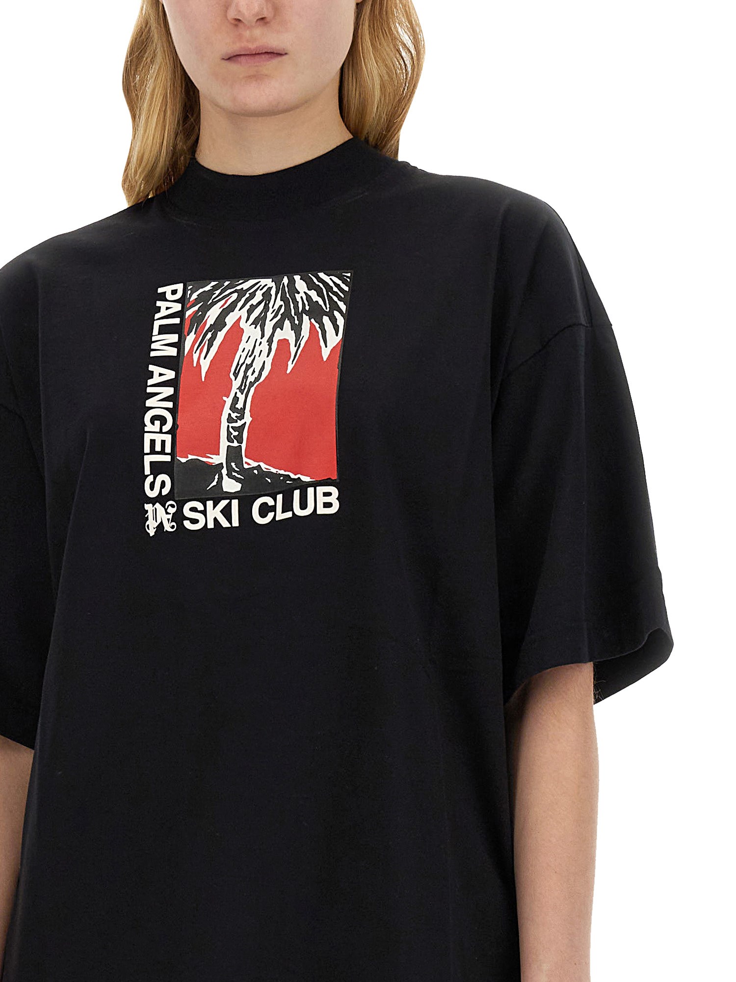 PALM ANGELS    PALM SOFT FIT T-SHIRT SKI CLUB