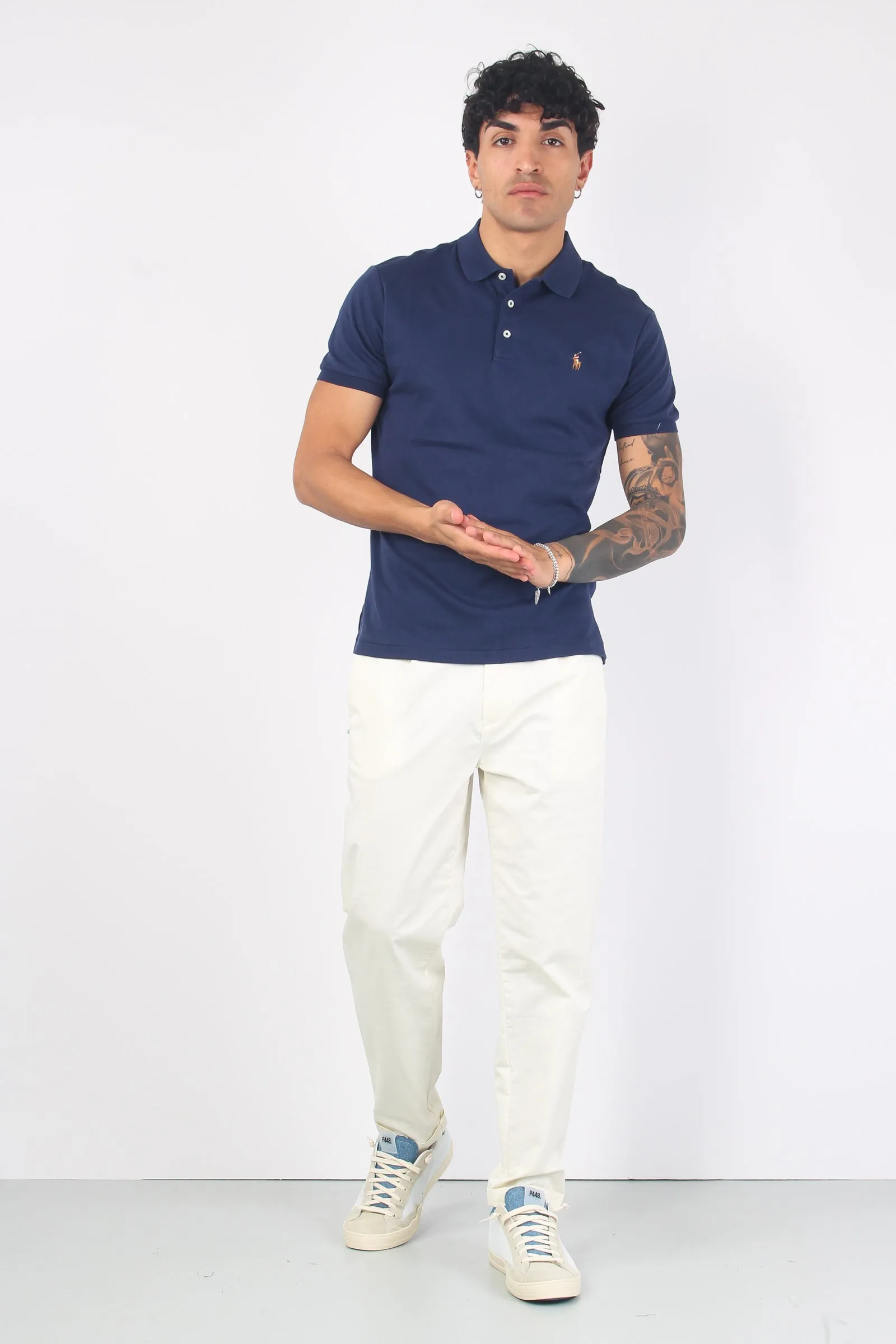 Polo Cotone Manica Corta Navy