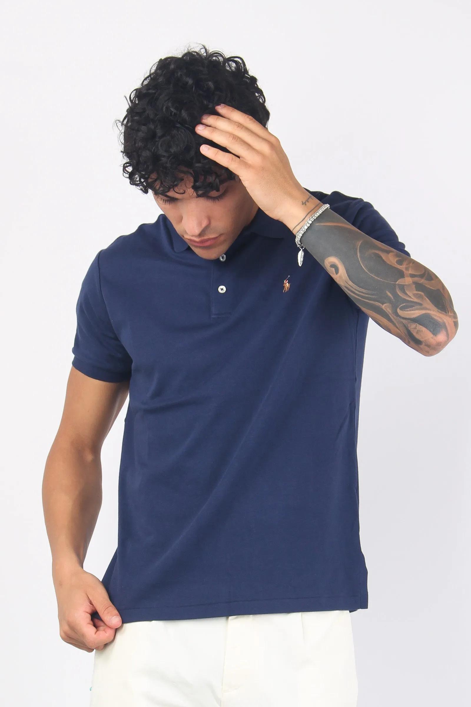 Polo Cotone Manica Corta Navy