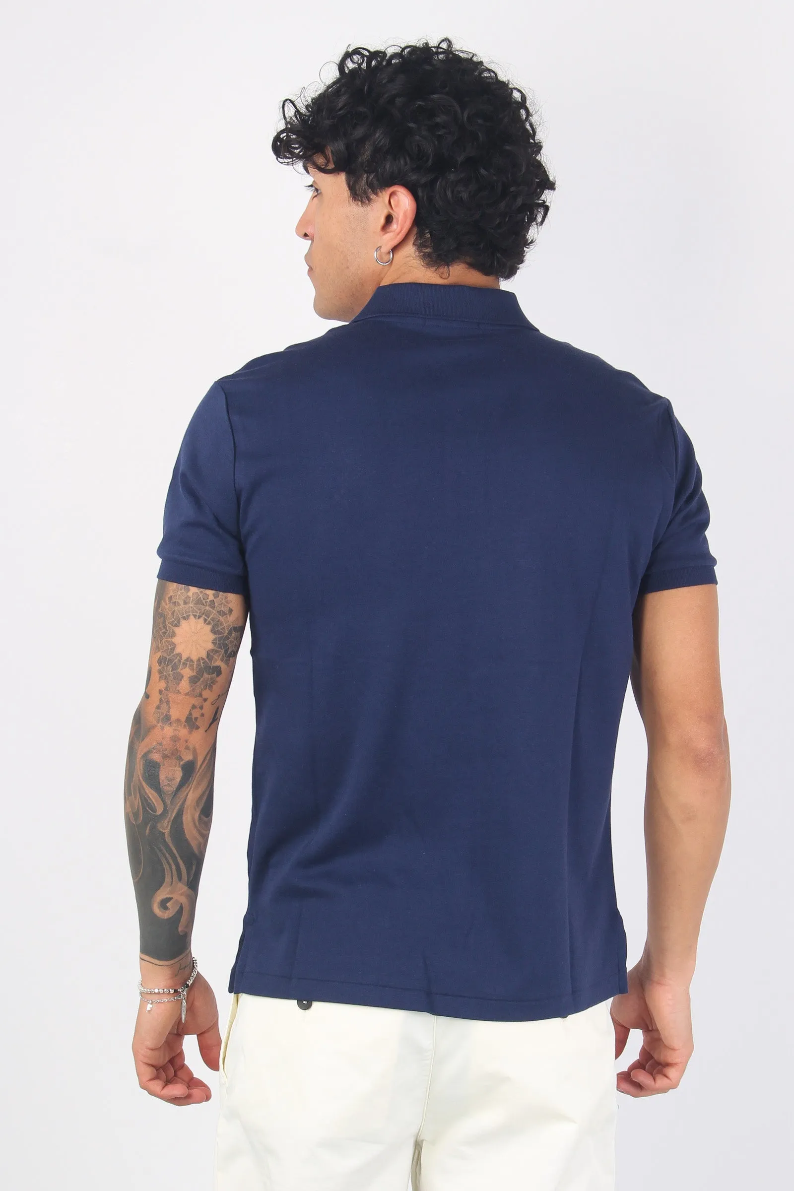 Polo Cotone Manica Corta Navy