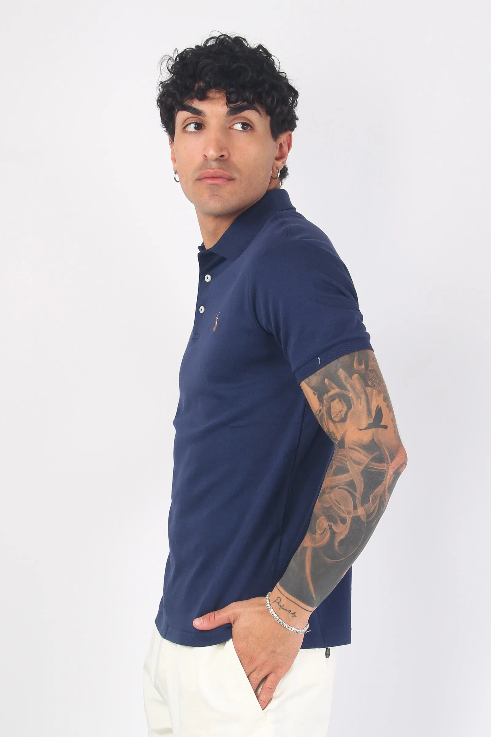 Polo Cotone Manica Corta Navy