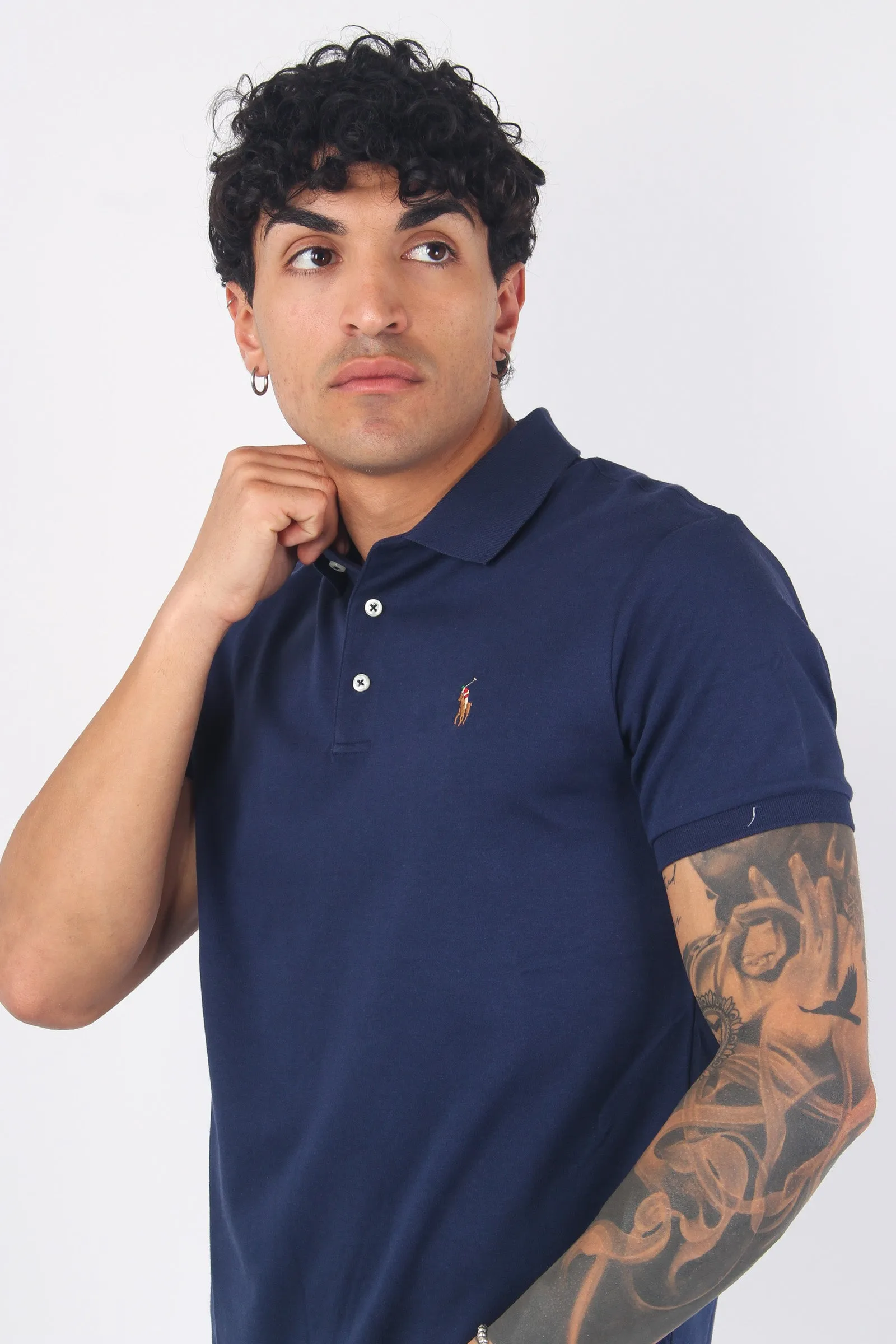 Polo Cotone Manica Corta Navy