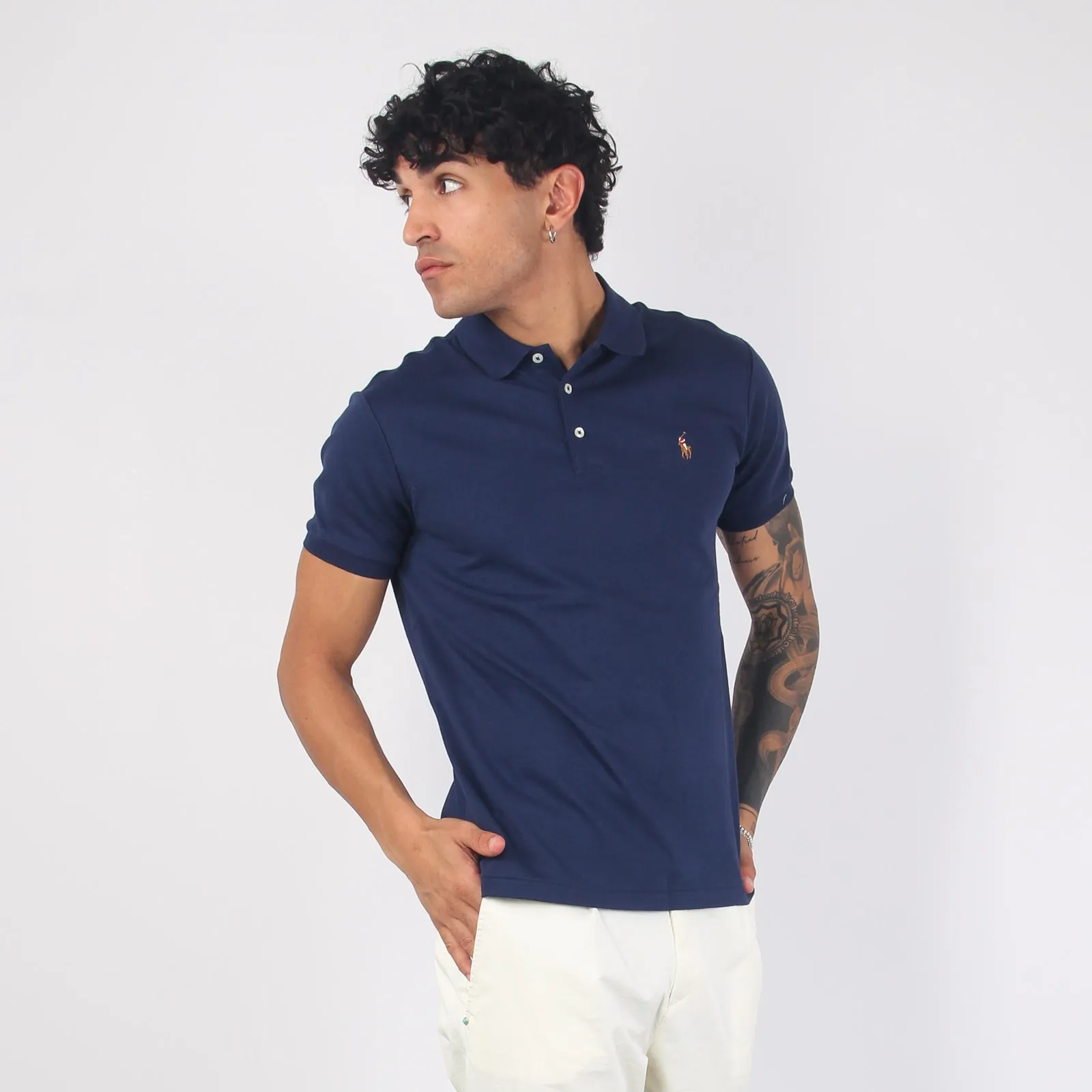 Polo Cotone Manica Corta Navy